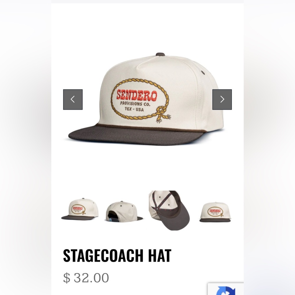 Sendero Provisions Co. Stagecoach SnapBack hat/ NWT
